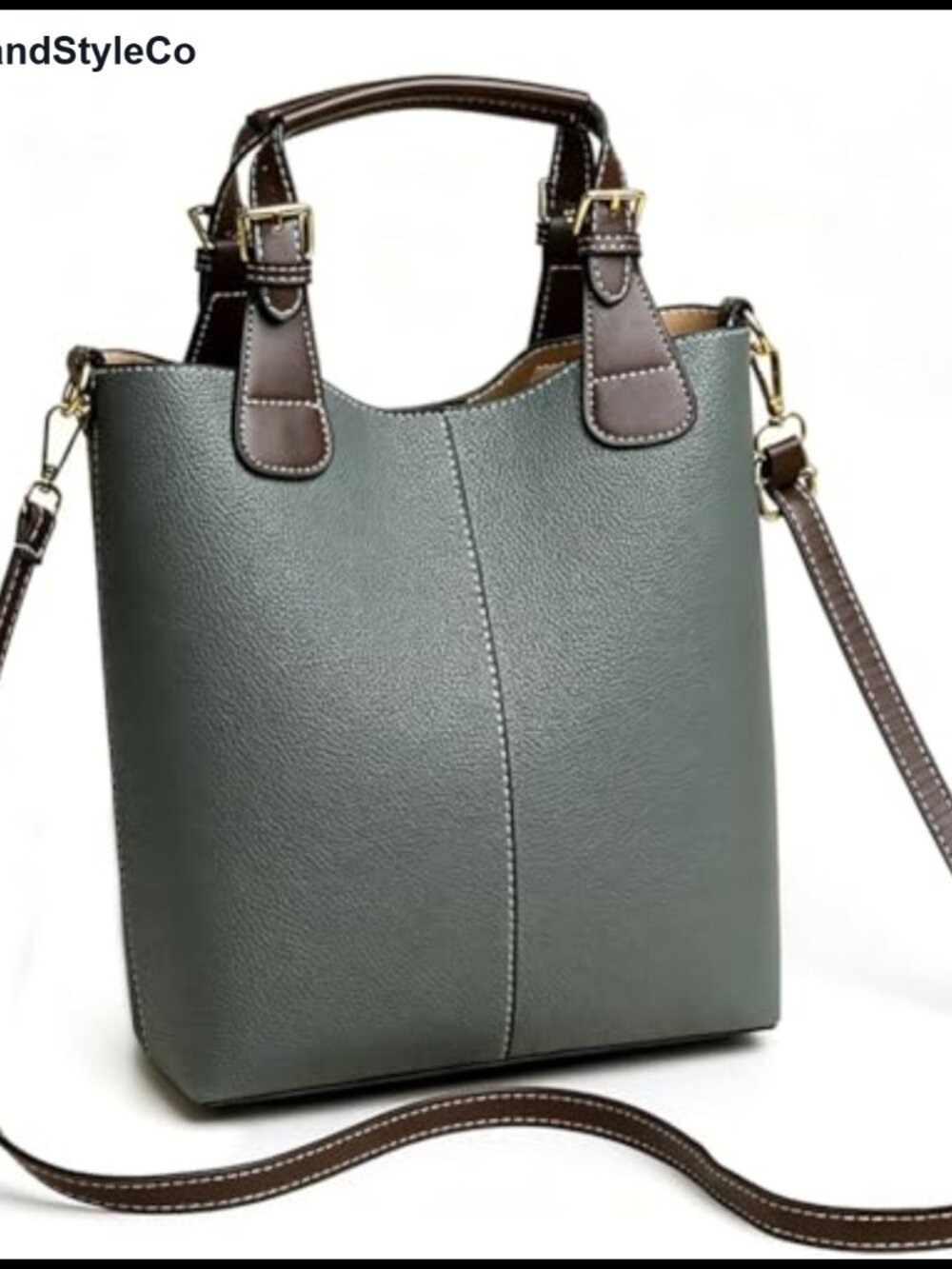 Pu Leather Bucket Bag For Women Adjustable Strap Crossbody Tote Purse Handbag